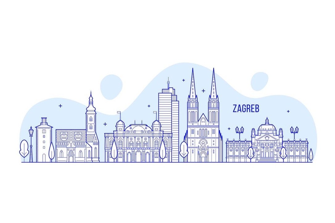 Illustration of the Zagreb skyline
